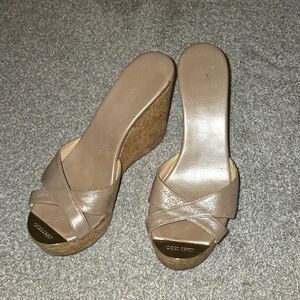 Jimmy Choo 37.5 mettalic wedges